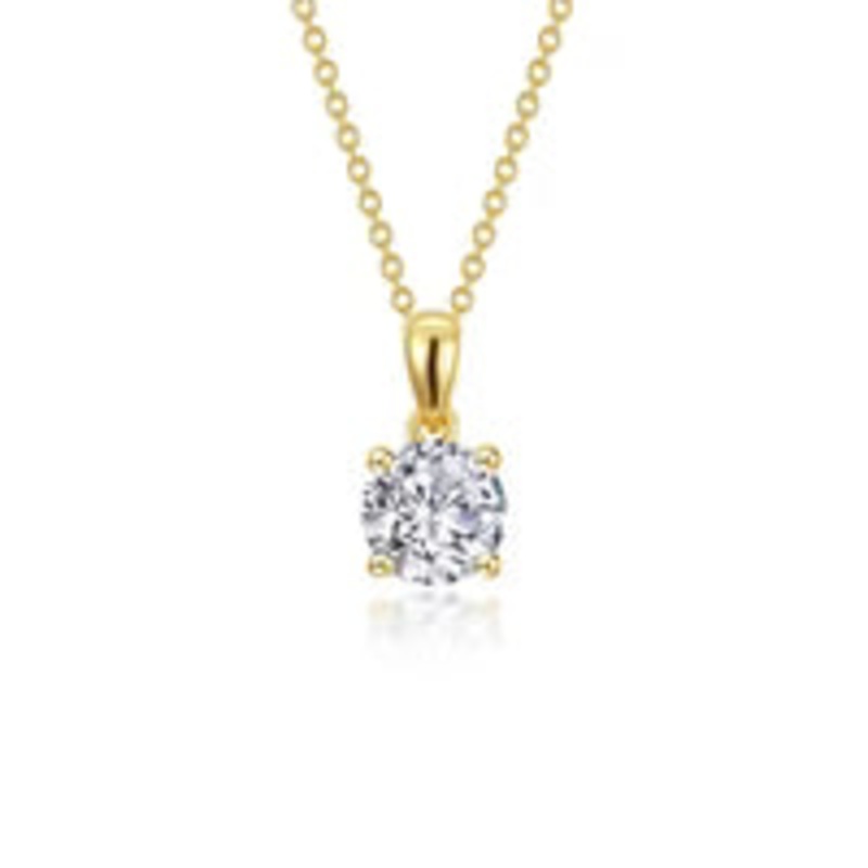 Lafonn 1.5 CTW 4-Prong Solitaire Necklace in Gold