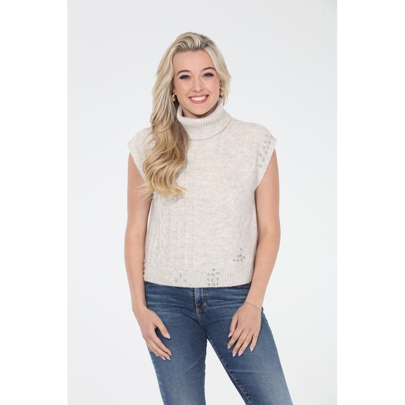 The Marina Sweater Top in Beige