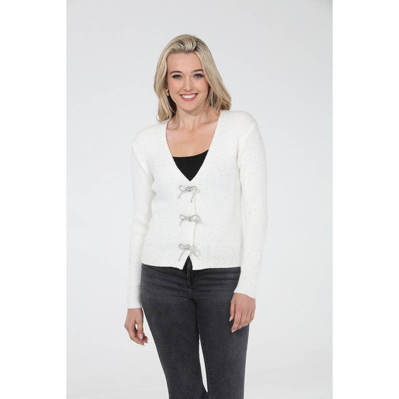 The Mira Cardigan in Ivory|S|M|L