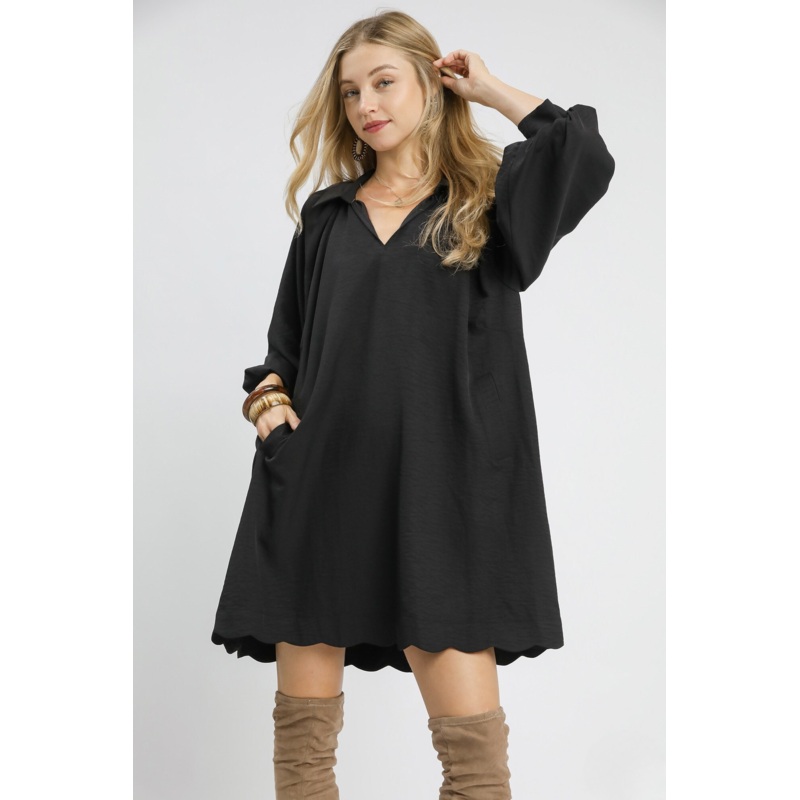 Tunic Dress with Pockets in Black