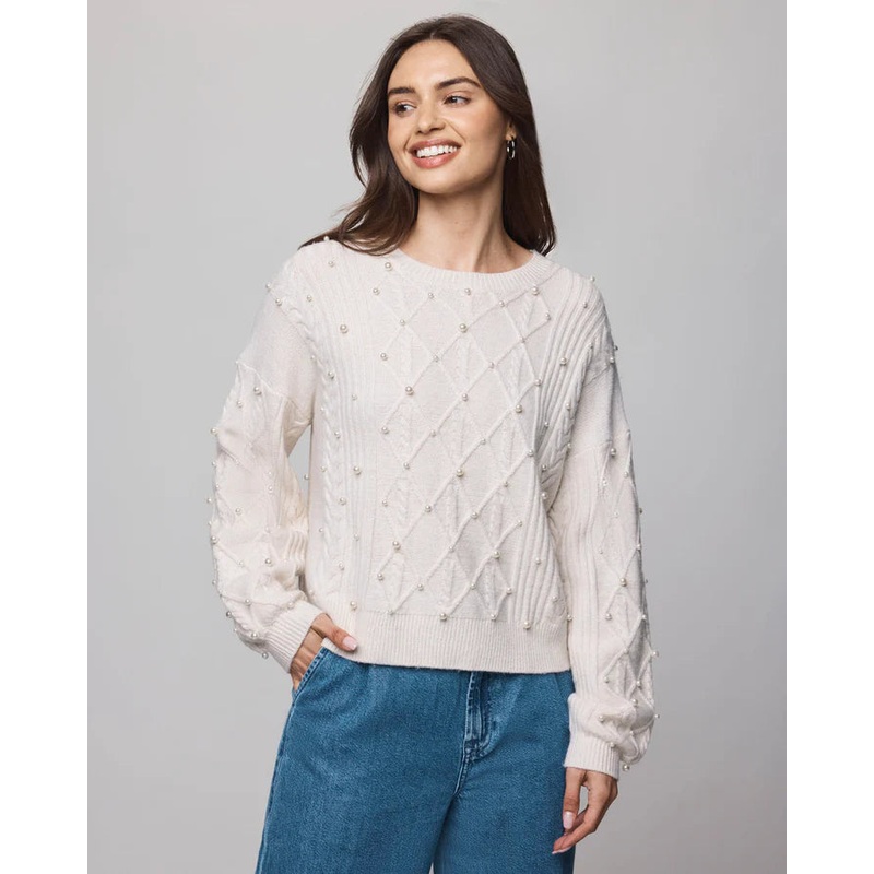 Demi Pearl Sweater in Pale Oak Heather