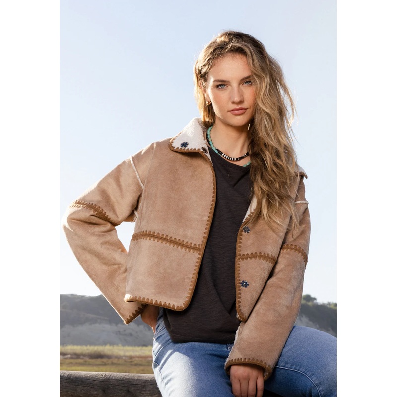 Dylan Casey Reversible Jacket in Teddy Brown