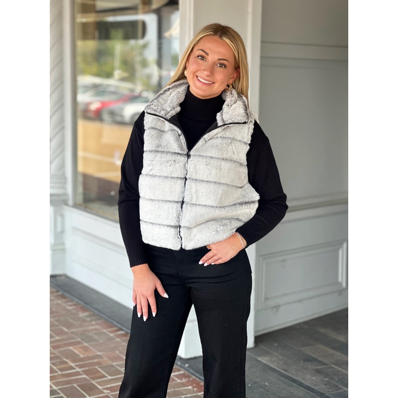 Dylan Classic Reversible Fur Vest in White