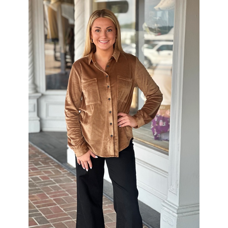 Dylan Maeve Corduroy Shirt in Brown