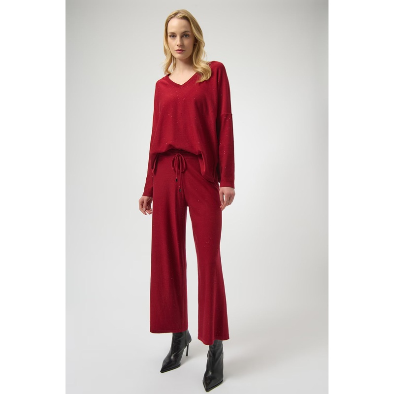 Joseph Ribkoff Casual Full-length Trousers in Deep Cherry