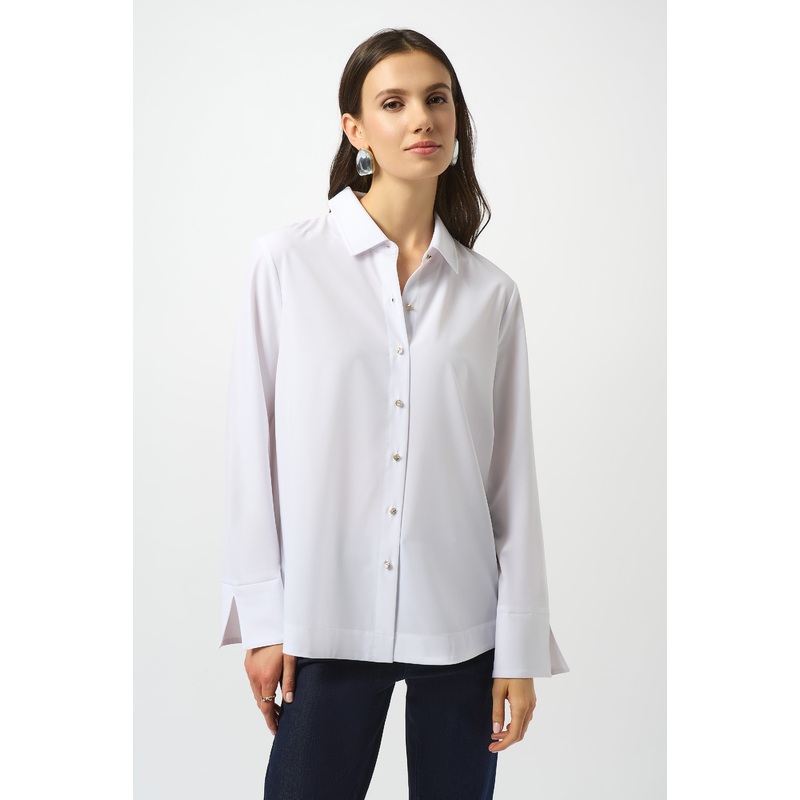 Joseph Ribkoff Classic Button Closure Shirt in Artic White