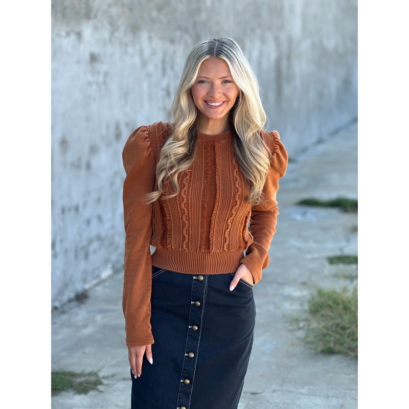 Love The Label Liv Knit Pullover in Caramel