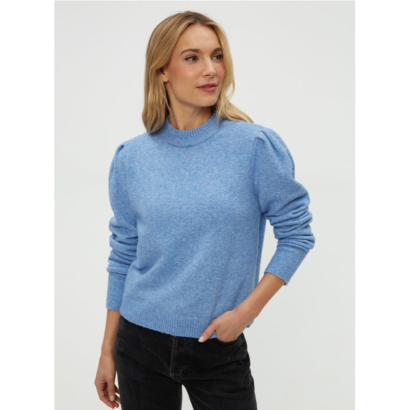 Michael Stars Genova Puff Sleeve Pullover in Breeze Blue