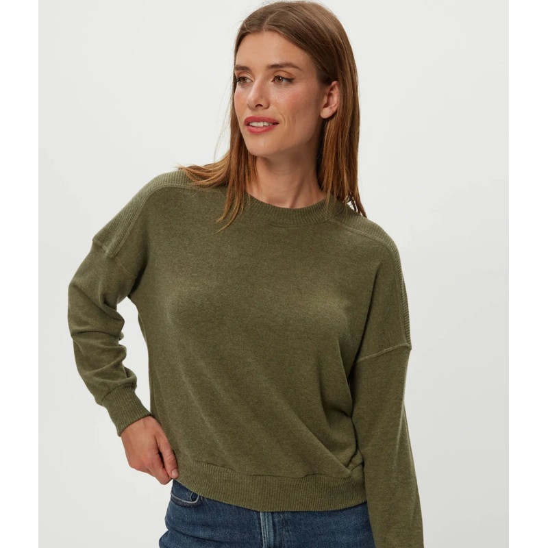 Michael Stars Marty Crewneck Pullover in Topiary