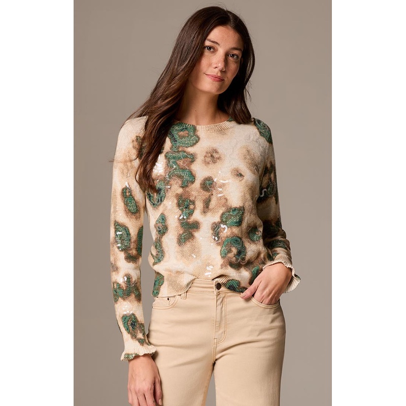 Nic + Zoe Camo Shine Sweater|S|M|L
