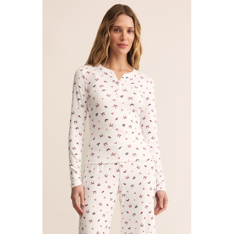 Z Supply Holly Long Sleeve Top in White