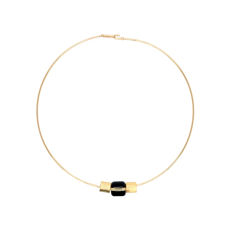 Helena|Full Set|Black Enamel Only|Fluted Gold Plated Only|Wire Choker Only