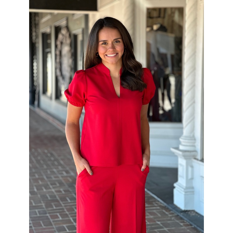 Jude Connally Coco Ponte Top in Red