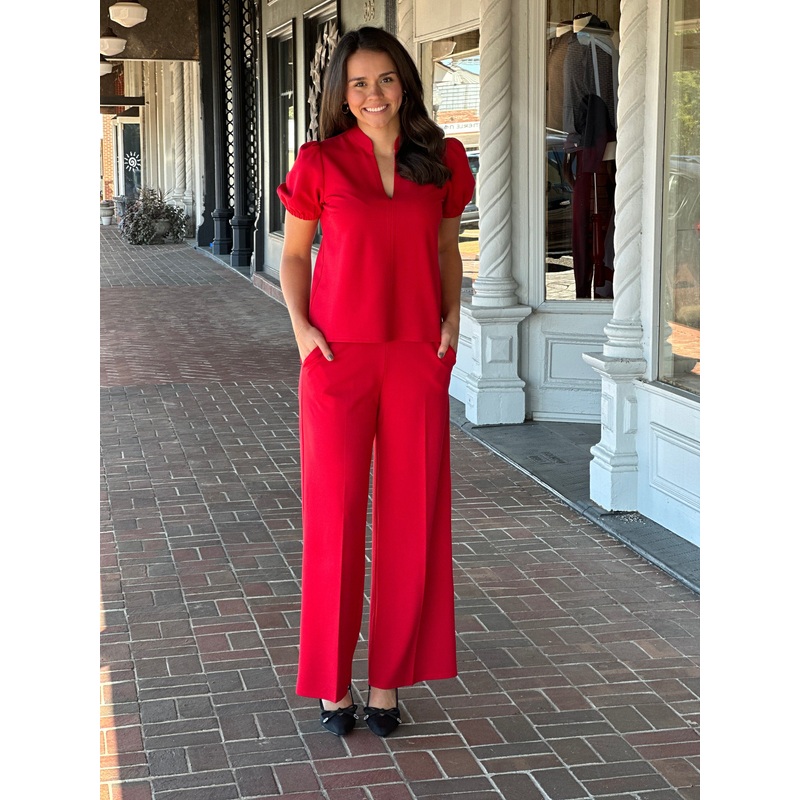 Jude Connally Nicolette Ponte Pant in Red