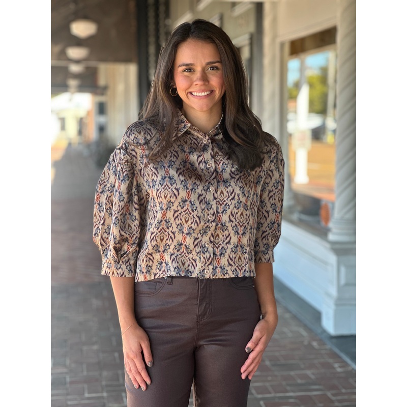 Printed Caroline Top|XS|S|M|L