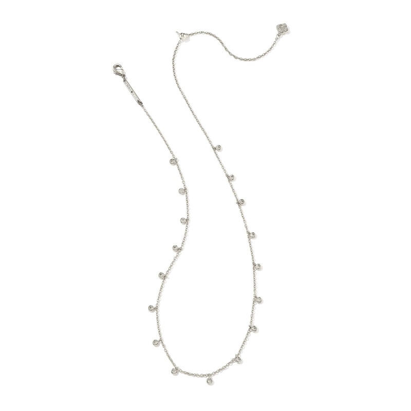Amelia Chain Necklace in Rhodium