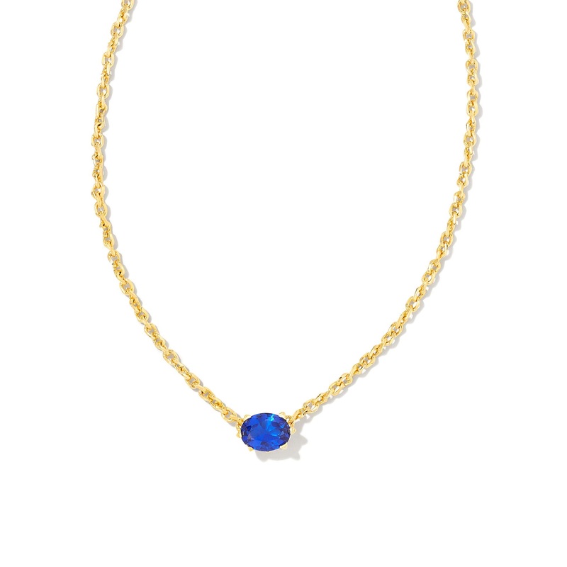 Cailin Crystal Pendant Necklace in Gold & Blue