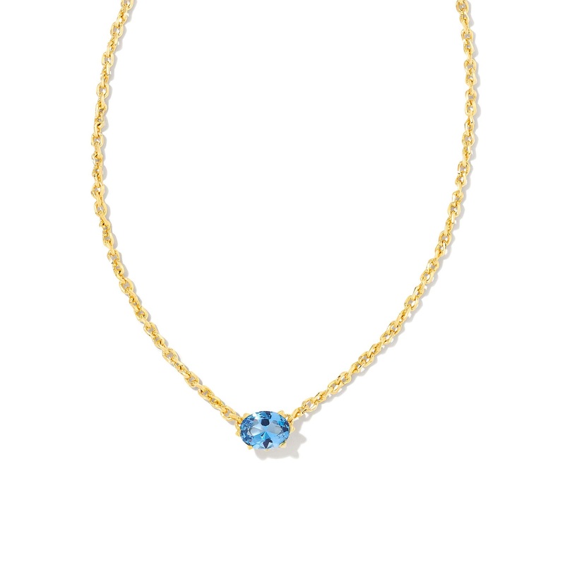 Cailin Crystal Pendant Necklace in Gold & Blue Violet