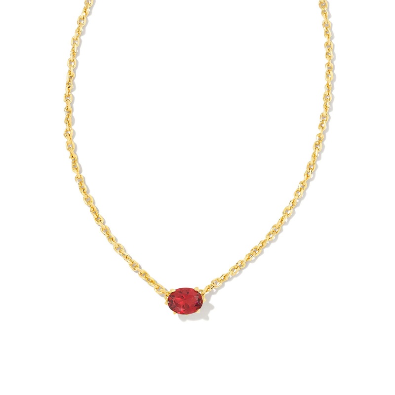 Cailin Crystal Pendant Necklace in Gold & Burgundy
