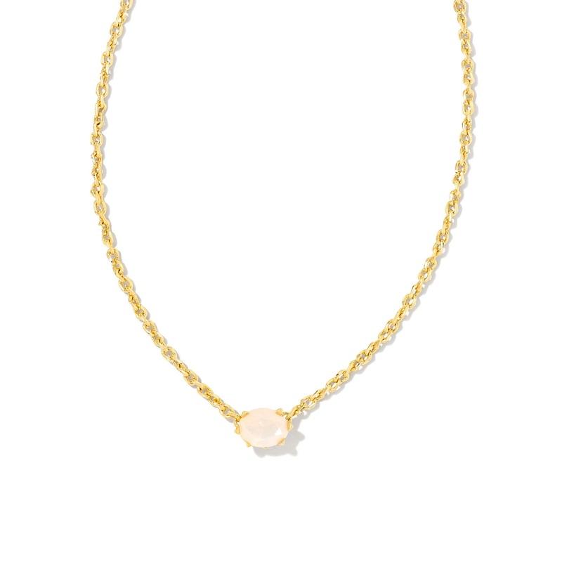 Cailin Crystal Pendant Necklace in Gold & Champagne Opal