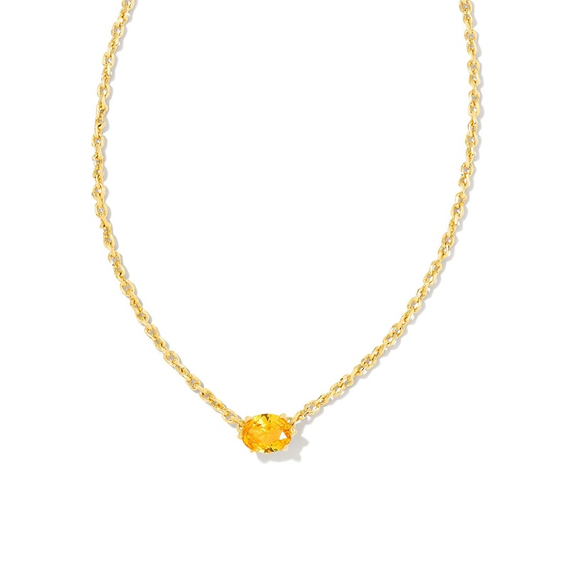 Cailin Crystal Pendant Necklace in Gold & Golden Yellow