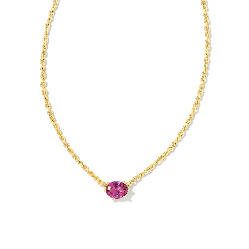 Cailin Crystal Pendant Necklace in Gold & Purple