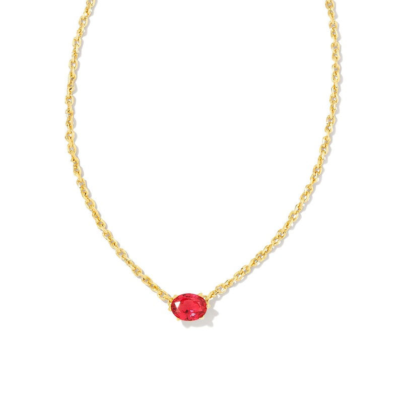 Cailin Crystal Pendant Necklace in Gold & Red