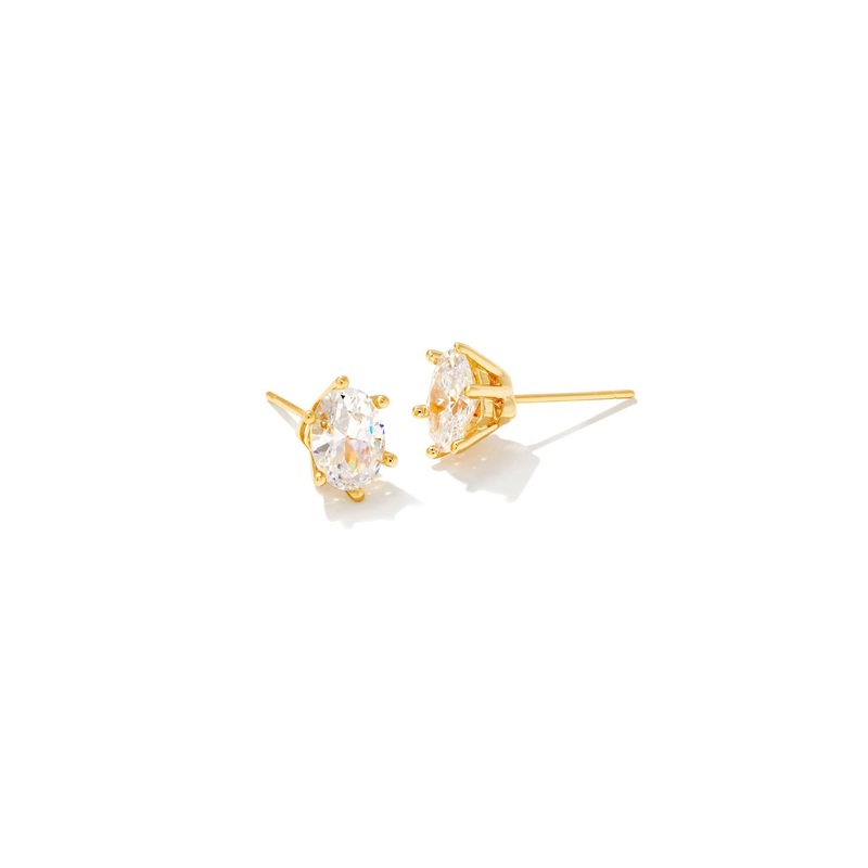 Cailin Crystal Stud Earrings in Gold