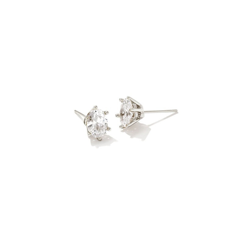 Cailin Crystal Stud Earrings in Rhodium