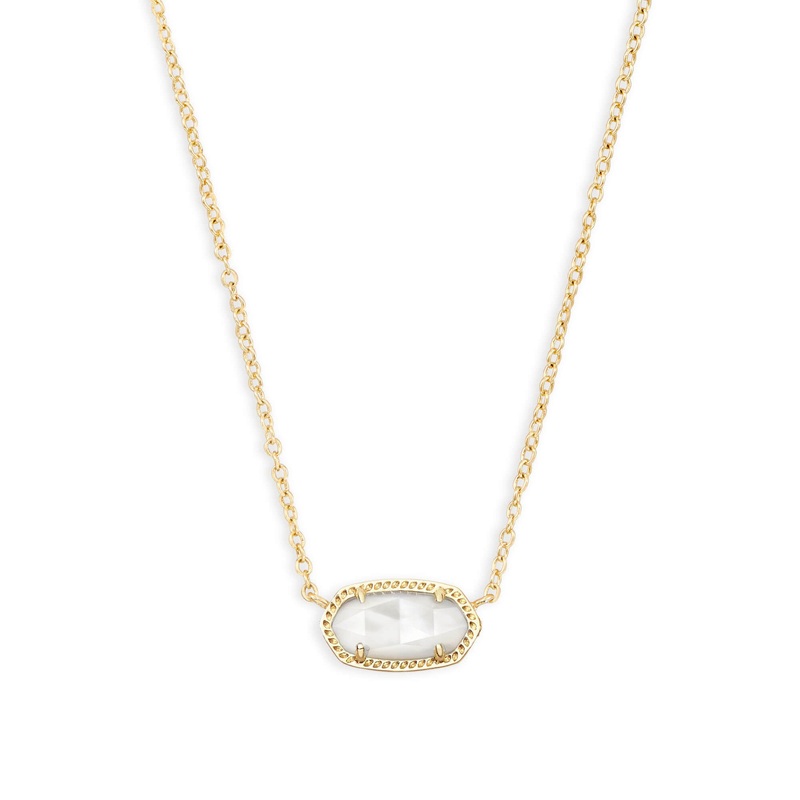 Elisa Pendant Necklace in Gold Ivory Mother of Pearl