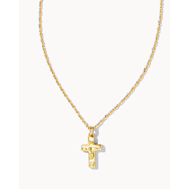 Gold Cross Pendant Necklace|Gold