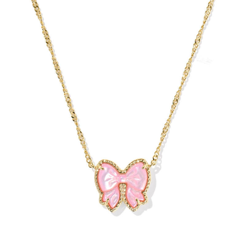 Haley Gold Bow Short Pendant Necklace