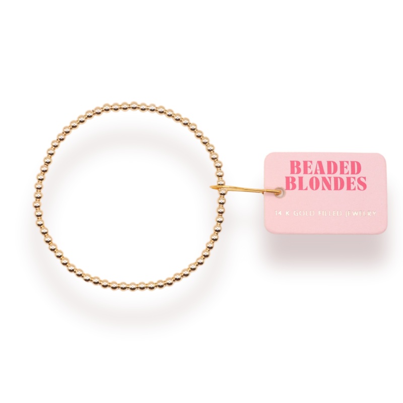3MM Gold Beaded Bracelet: Standard 6.75 inch