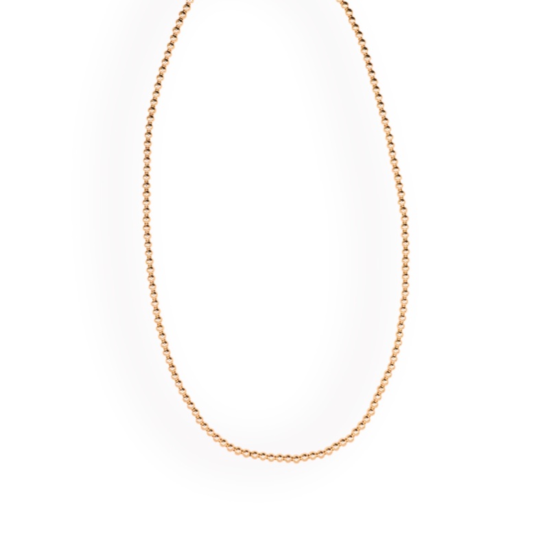 3MM Gold Beaded Necklace: 16 inch / No Clasp