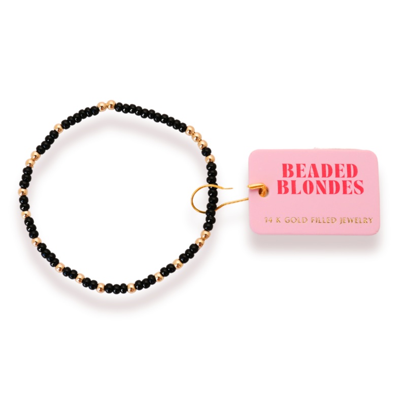 Black Sprinkle Bracelet: Standard 6.75 inch