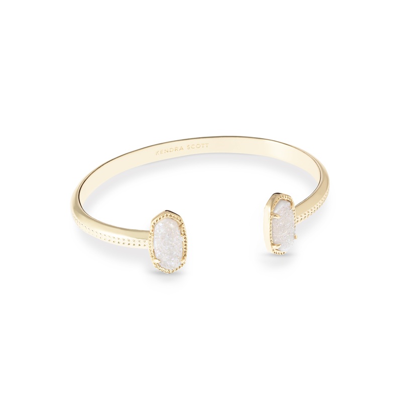 Elton Cuff Bracelet in Gold Iridescent Drusy