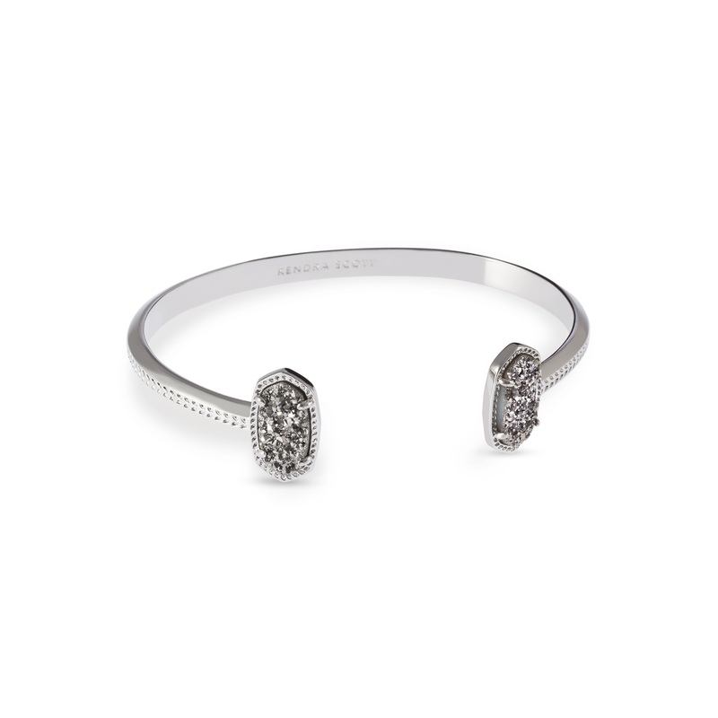 Elton Cuff Bracelet Rhodium Platinum