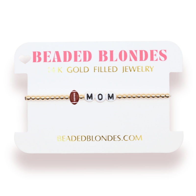 Football Mom Bracelet: Standard 6.75 / Gold
