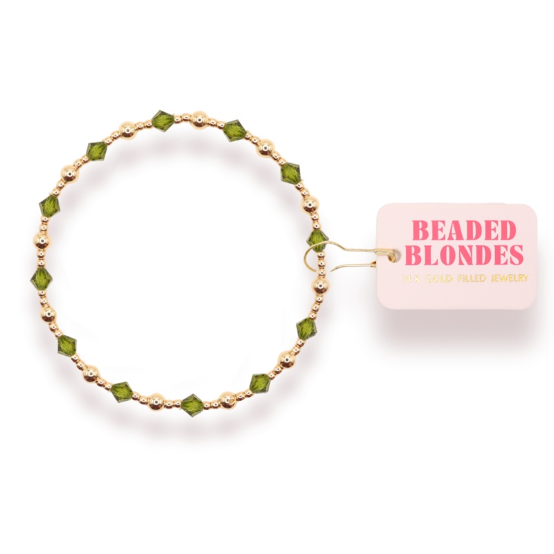 Olive Green June Bracelet: Standard 6.75 inch