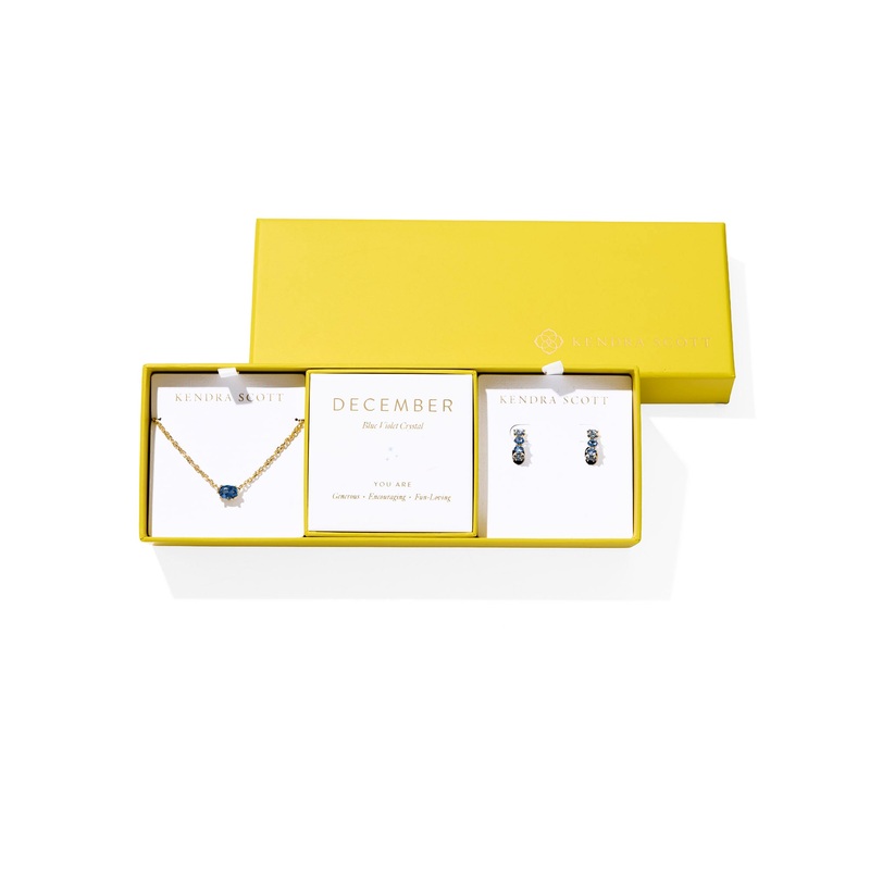 Cailin Birthstone Gift Set December Blue Violet Crystal