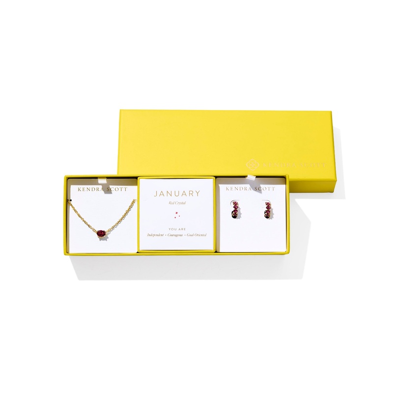 Cailin Birthstone Gift Set January Red Crystal