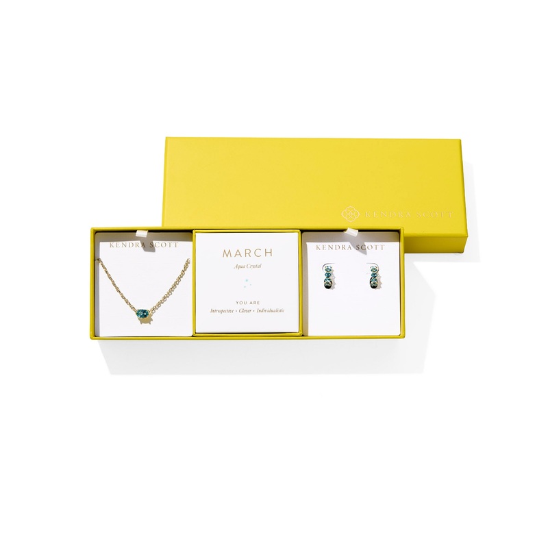 Cailin Birthstone Gift Set March Aqua Crystal