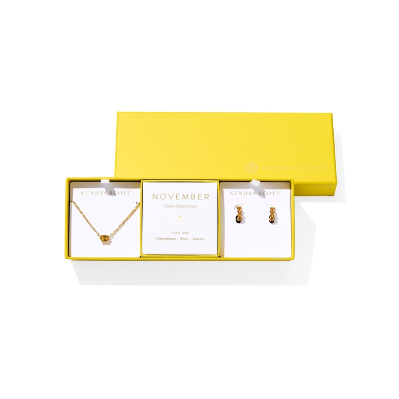 Cailin Birthstone Gift Set November Golden Yellow Crystal